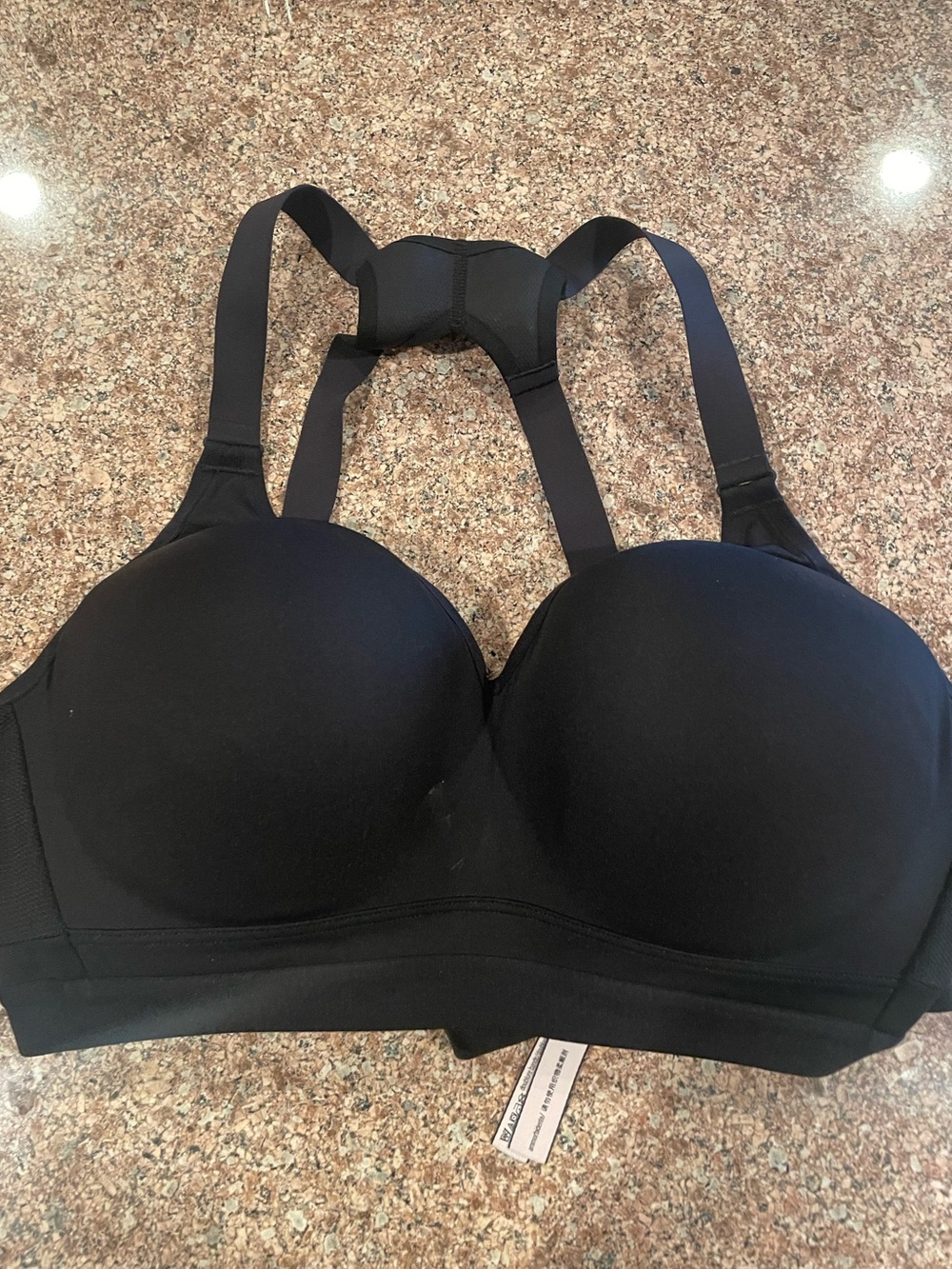 Victoria's Secret Black Padded Sports Bra with Supportive Straps
